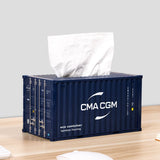 Banboring Blue-1 Shipping Container Model Tissue Box
