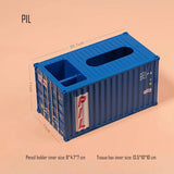 Banboring Blue-2 Shipping Container  Pencil Holder&Tissue Box