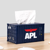 Banboring Blue-3 Shipping Container Model Tissue Box