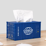 Banboring Blue-4 Shipping Container Model Tissue Box