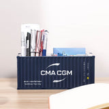 Banboring Dark Blue-1 Shipping Container Box Model Pen Holder