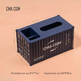 Banboring Dark Blue-2 Shipping Container  Pencil Holder&Tissue Box