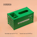 Banboring Green Shipping Container  Pencil Holder&Tissue Box