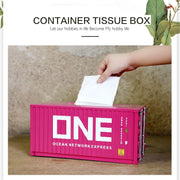 Iron Shipping Container Model Tissue Box