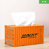 Banboring Orange-3 Shipping Container Model Tissue Box