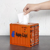 Banboring Orange Iron Intermodal Container Model Tissue Box-Square