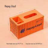 Banboring Orange Shipping Container  Pencil Holder&Tissue Box