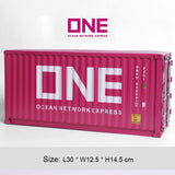Banboring Pink Iron Shipping Container Model Tissue Box