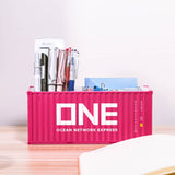 Banboring Pink Shipping Container Box Model Pen Holder
