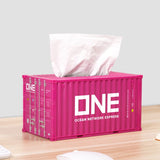 Banboring Pink Shipping Container Model Tissue Box