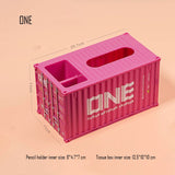 Banboring Pink Shipping Container  Pencil Holder&Tissue Box