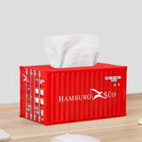 Banboring Red-2 Shipping Container Model Tissue Box