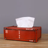 Banboring Red Retro Iron Container Tissue Box