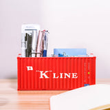Banboring Red Shipping Container Box Model Pen Holder
