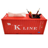 Banboring Red Shipping Container Pen Holder&Tissue Box 1:20