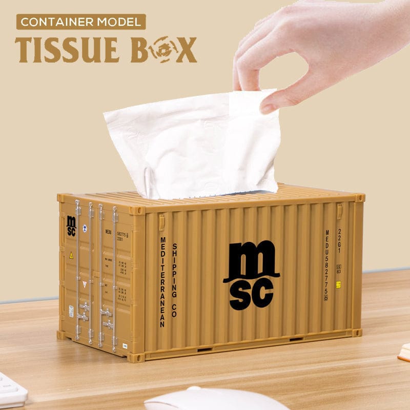Banboring Shipping Container Model Tissue Box