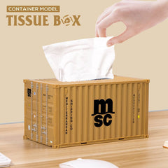 Banboring Shipping Container Model Tissue Box