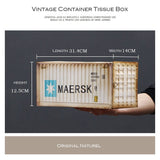 Banboring Vintage Iron Intermodal Container Tissue Box