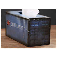 Banboring Vintage Iron Intermodal Container Tissue Box