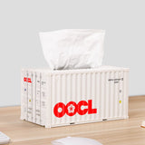 Banboring White-2 Shipping Container Model Tissue Box