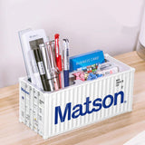 Banboring White-3 Shipping Container Box Model Pen Holder