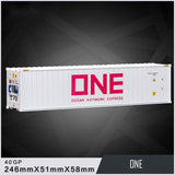 Banboring White 40GP Shipping Container Box Alloy Model 1：50