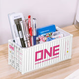 Banboring White-5 Shipping Container Box Model Pen Holder