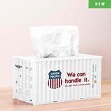 Banboring White-6 Shipping Container Model Tissue Box