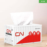 Banboring White-7 Shipping Container Model Tissue Box