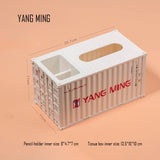Banboring White Shipping Container  Pencil Holder&Tissue Box