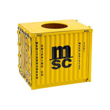 Banboring Yellow Iron Intermodal Container Model Tissue Box-Square