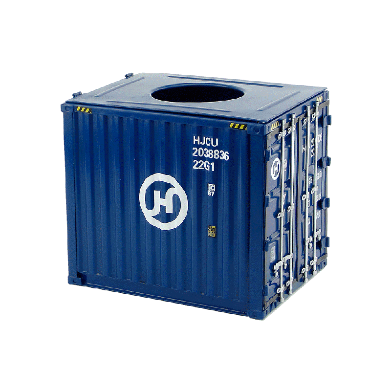 Blue Intermodal Containers Iron Intermodal Container Model Tissue Box-Square – Banboring
