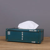 Banboring Blue Retro Iron Container Tissue Box